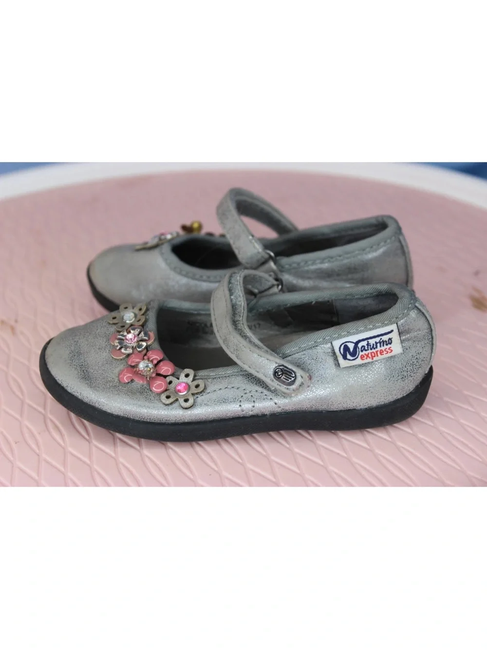 NATURINO 🇮🇹 Express HOOP LOOP Silver Mary Janes (7)